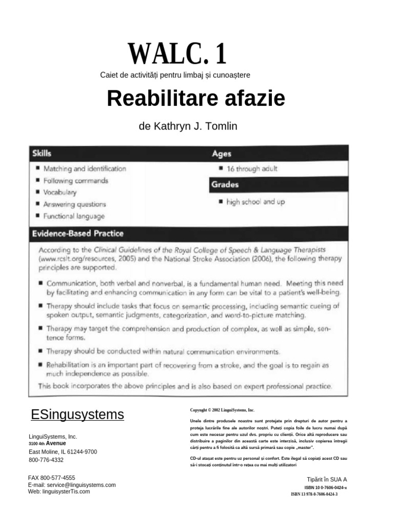 Walc 1 Terapia Aphaziei-1 (001-050) | PDF