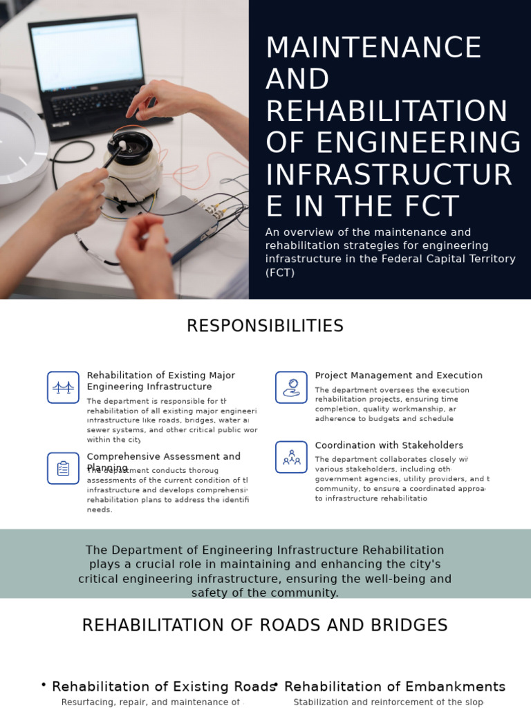 FCT Engineering Infrastructure Rehab Guide | PDF | Road Surface | Waste