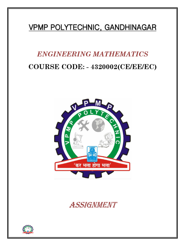 Engineering Mathematics4320002 Assignment | PDF | Acceleration ...