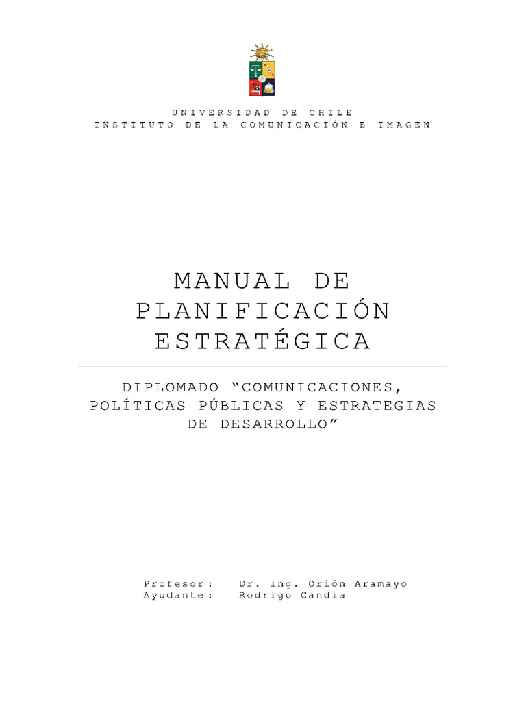 Manual de Planificacion Estrategica | PDF