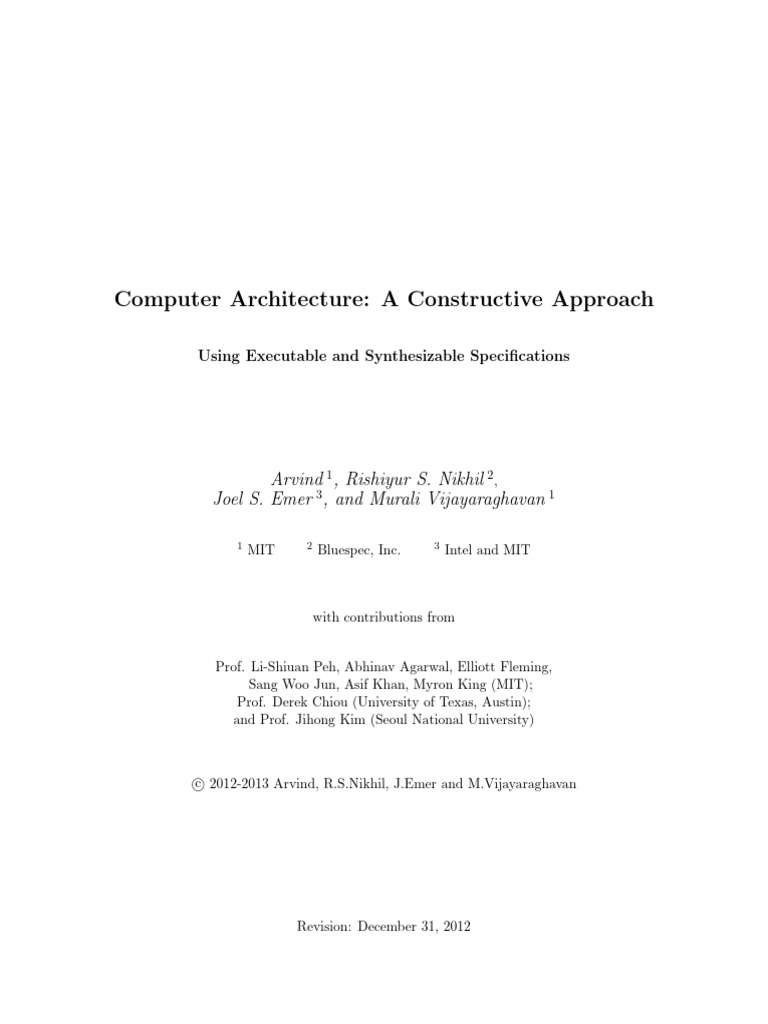 Constructive Computer Architecture Guide | PDF | Central Processing ...