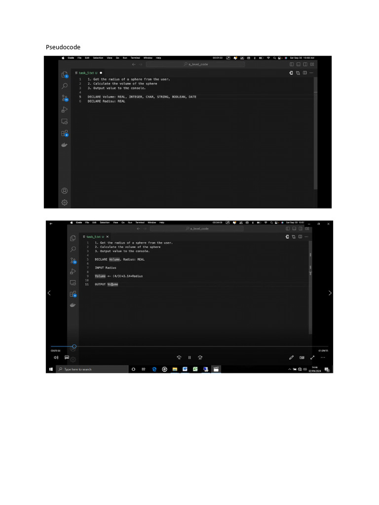 Cambridge A Level Pseudocode Notes | PDF