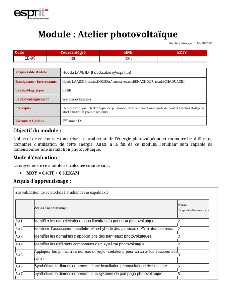 Atelier sur l'énergie photovoltaïque | PDF | Développement durable