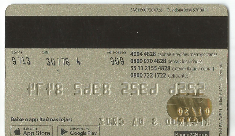 Cartão Do Banco Verso | PDF