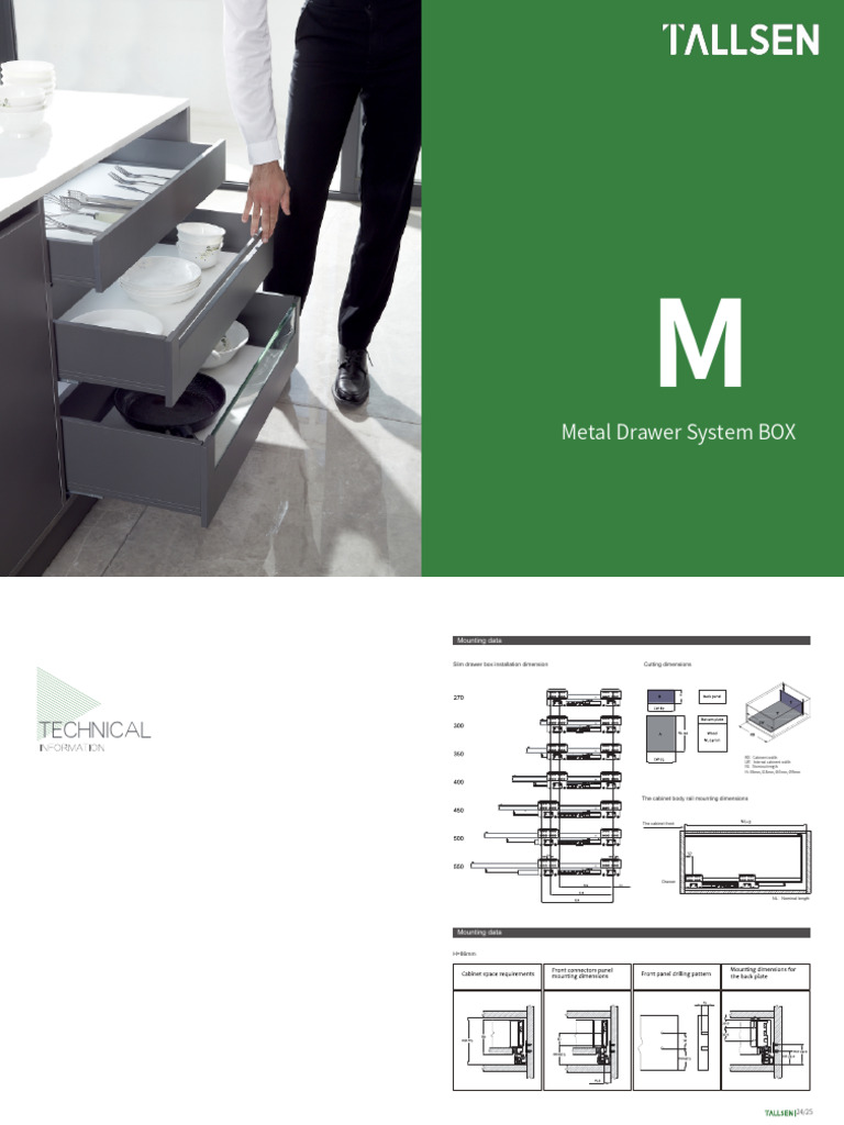 Tallsen Slim Metal Drawer Box Specs | PDF