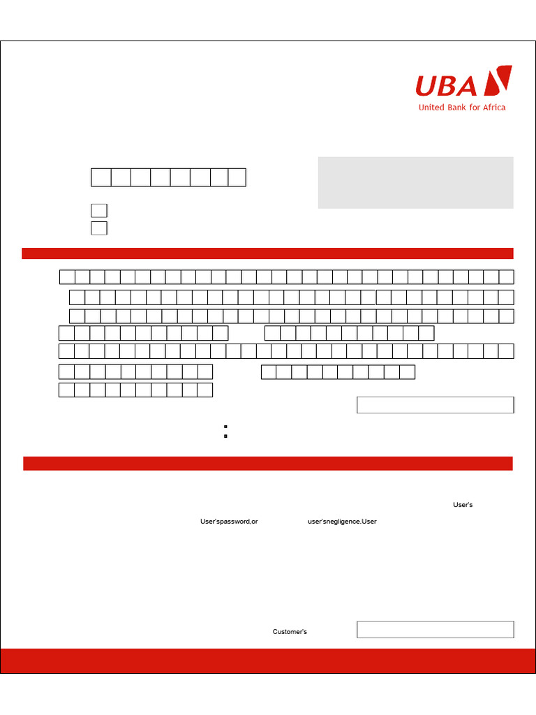 UBA Digital Channel Enrollment Form | PDF | Password | Online Banking