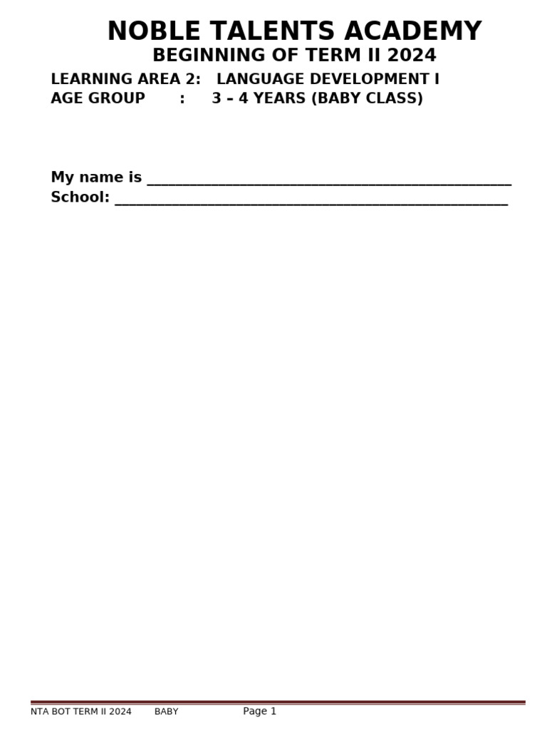 Language Development Activities for Ages 3-4 | PDF