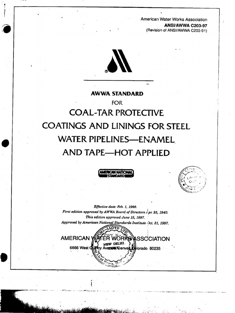 Ansi Awwa c203 | PDF