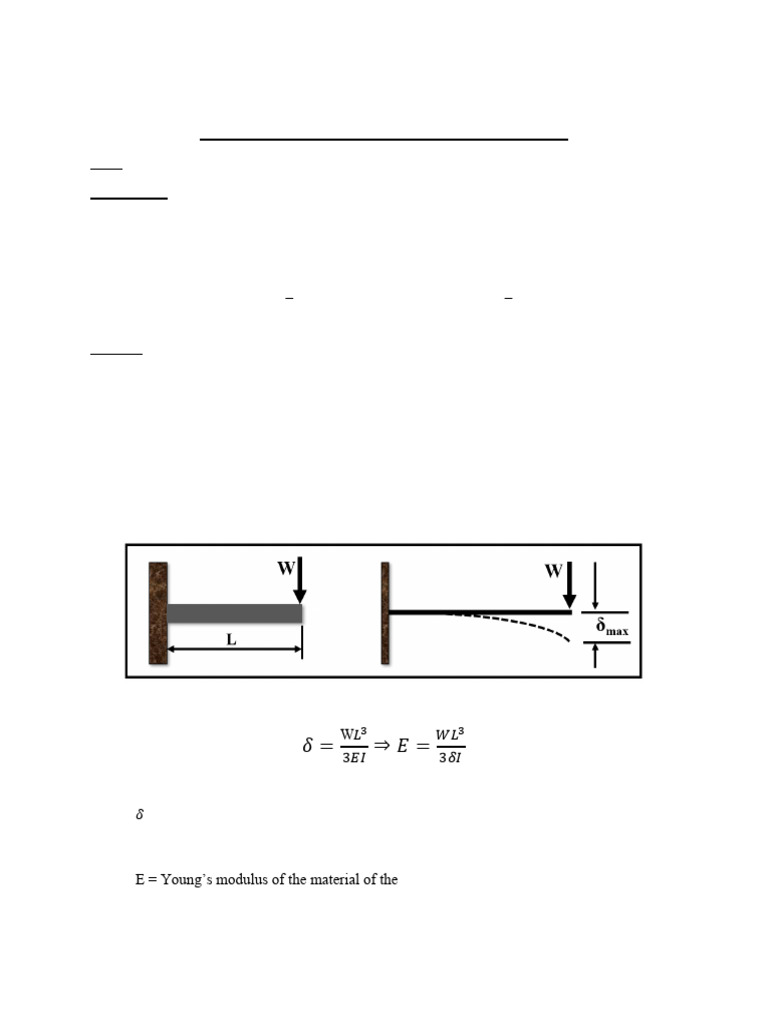 Deflection of Cantilever Beam | PDF | Beam (Structure) | Structural ...