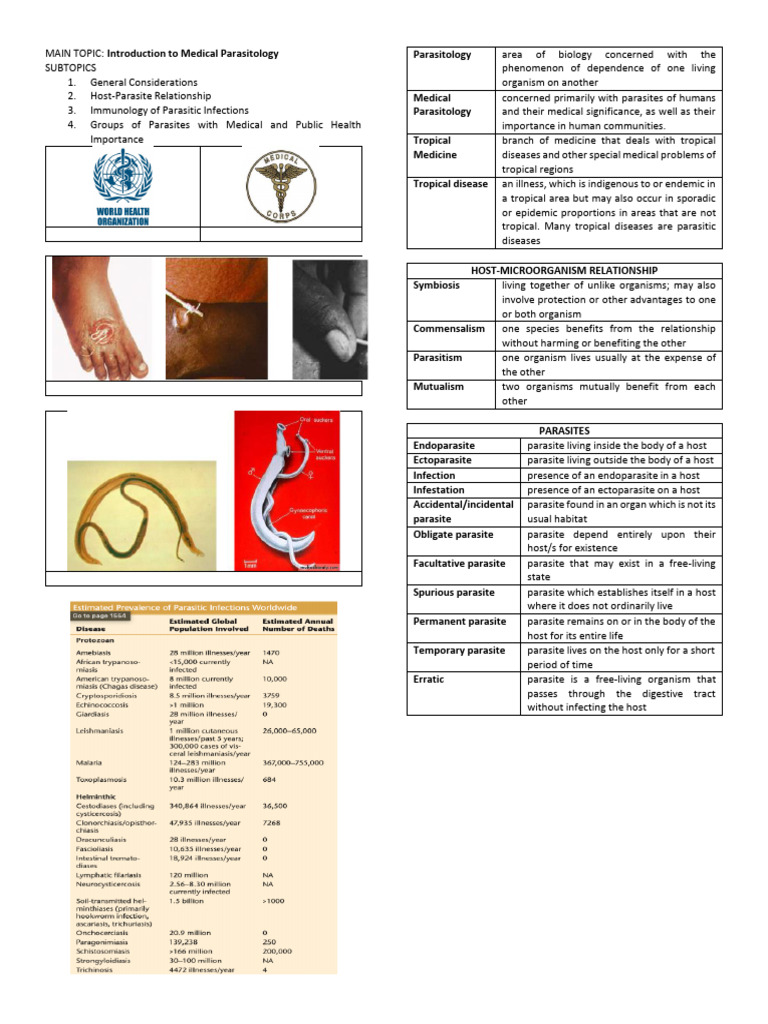 Parasitology Week 1 | PDF | Parasitism | Immune System