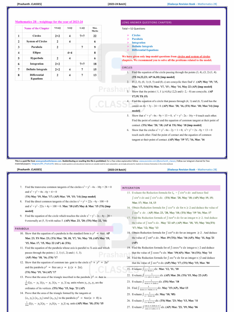 Ekalavya Revision - Maths 2B | PDF