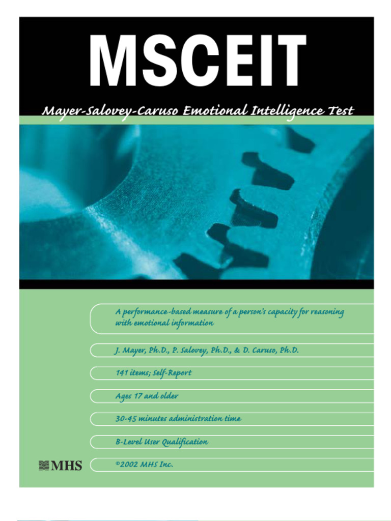 MSCEIT | PDF | Emotional Intelligence | Emotions