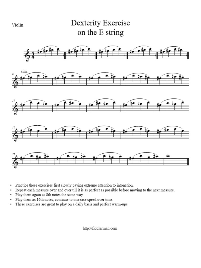 Dexterity Exercise On The E String | PDF