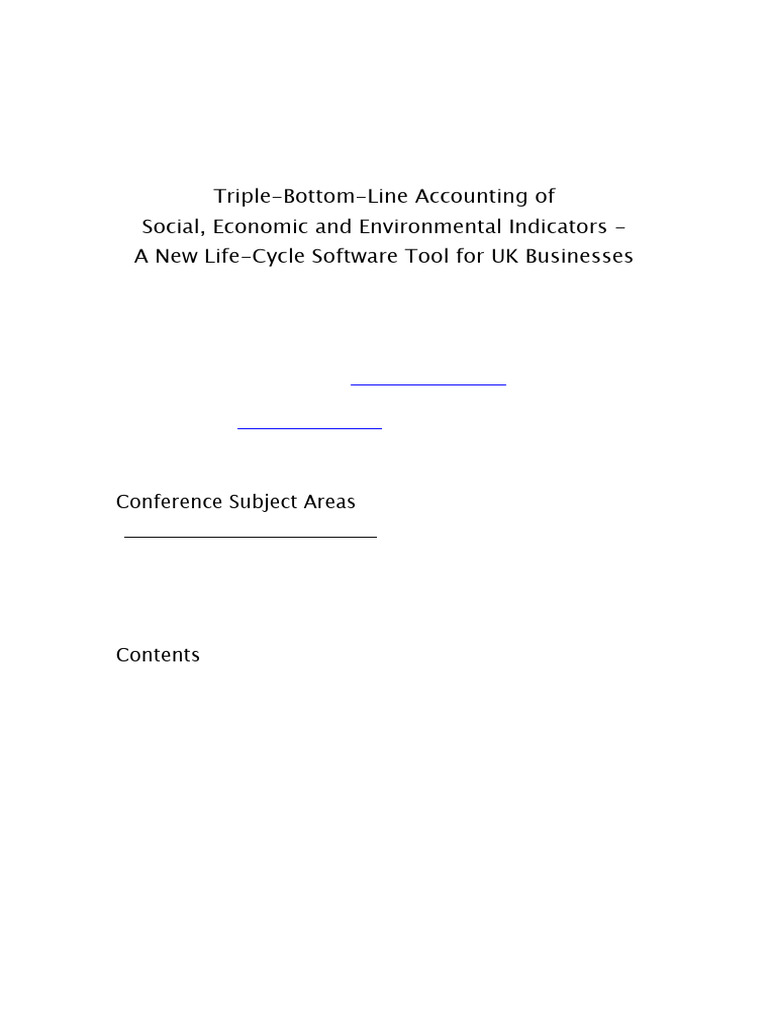 Triple-Bottom-Line Accounting Tool for Businesses | PDF | Input–Output ...