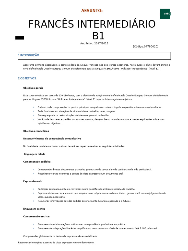 Frances B1 Guia Pdf Linguística Gramática