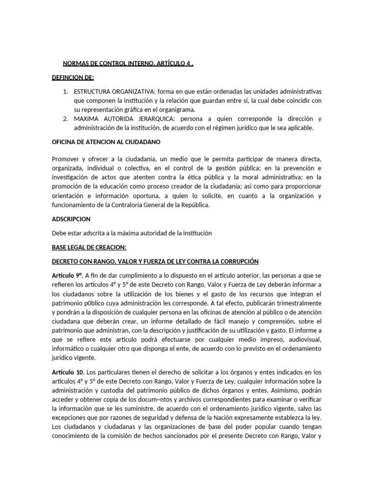Normas de Control Interno y Auditoría | PDF | Auditoría | Institución