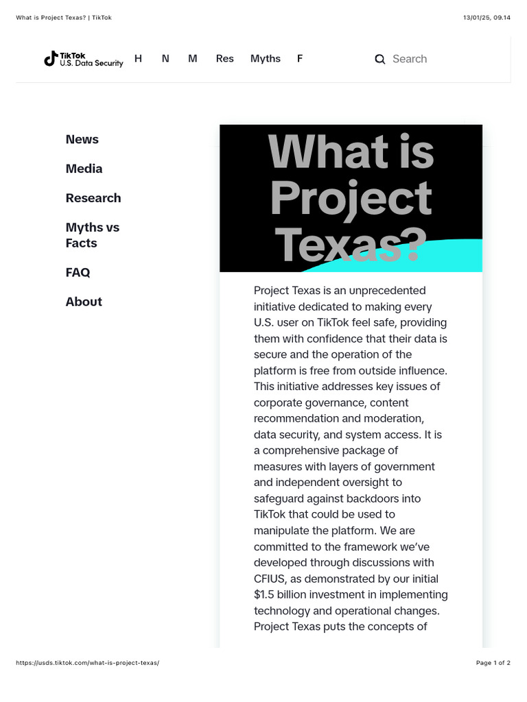 What Is Project Texas? - TikTok | PDF | Privacy | World Wide Web