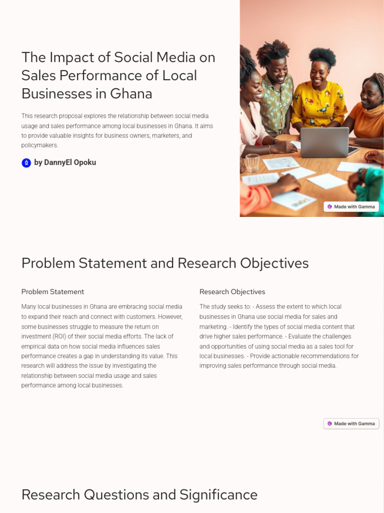 The Impact of Social Media On Sales Performance of Local Businesses in ...