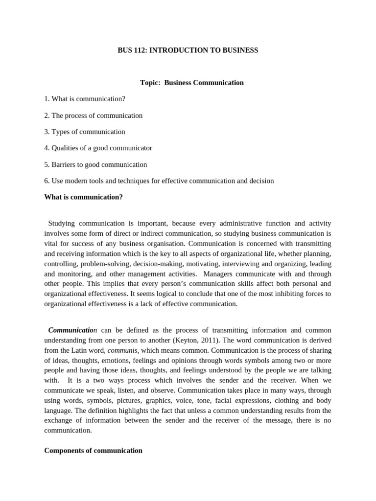 Business Communication | PDF | Communication | Nonverbal Communication