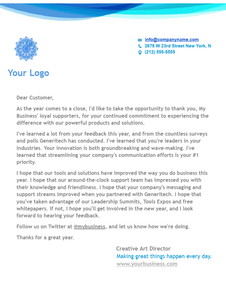 Year-End Customer Appreciation Letter | PDF