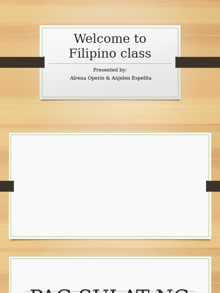 Welcome To Filipino Class | PDF