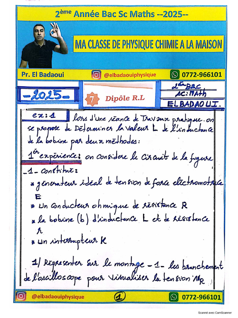 Série de - RL - Deuxième Bac SC Math - 2025 - Prof El Badaoui | PDF