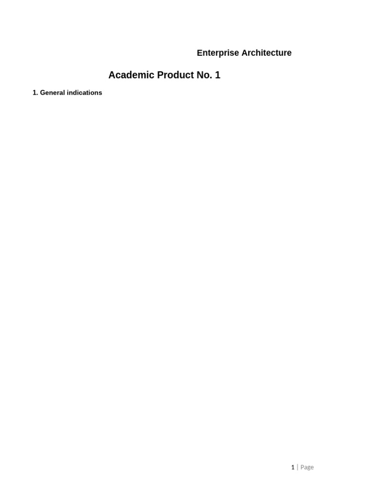 Academic Product 01 - Enterprise Architecture - 1 | PDF | Enterprise ...