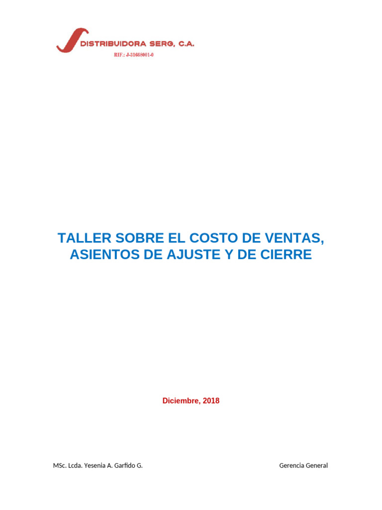 Costo de Ventas y Asientos Contables | PDF | Business | Dinero