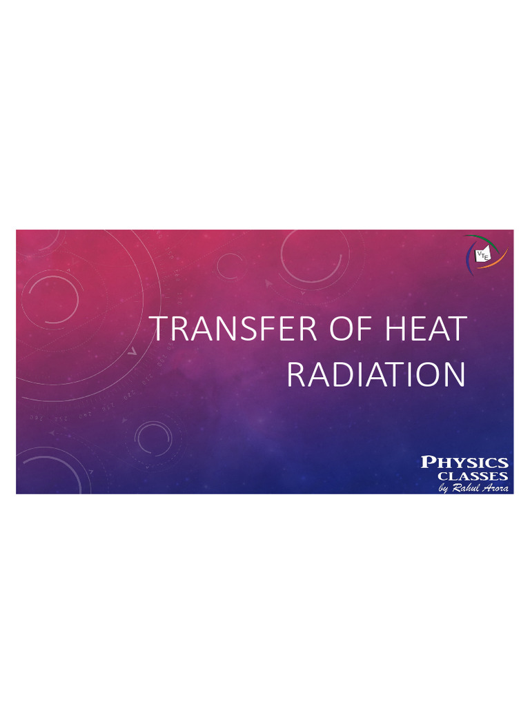 Heat Transfer Through Radiation Explained | PDF | Quantity | Forms Of ...