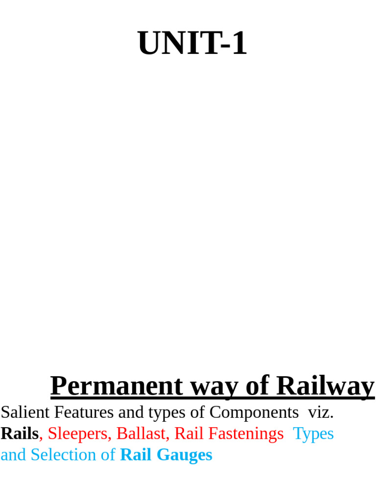 Overview of Permanent Way Components | PDF | Sustainable Transport ...