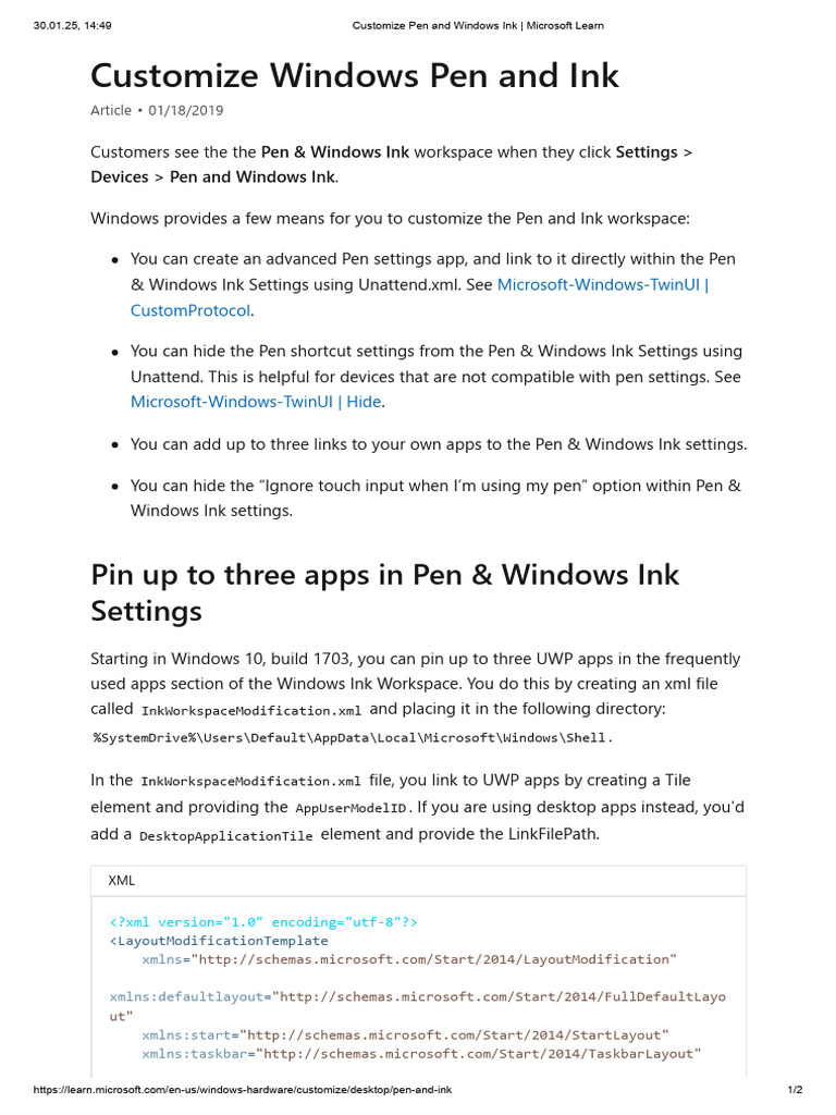 Customize Windows Ink Settings | PDF | Microsoft Windows | Windows 10