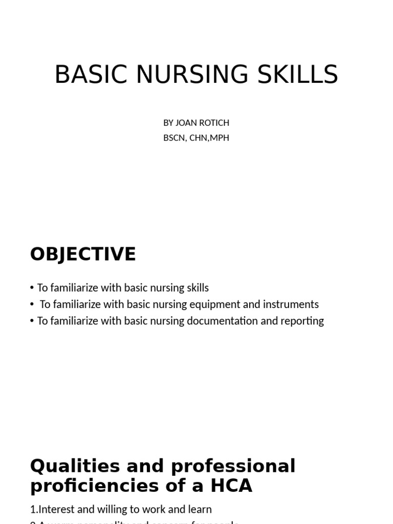 Basic Nursing Skills Overview | PDF | Pulse | Blood Pressure