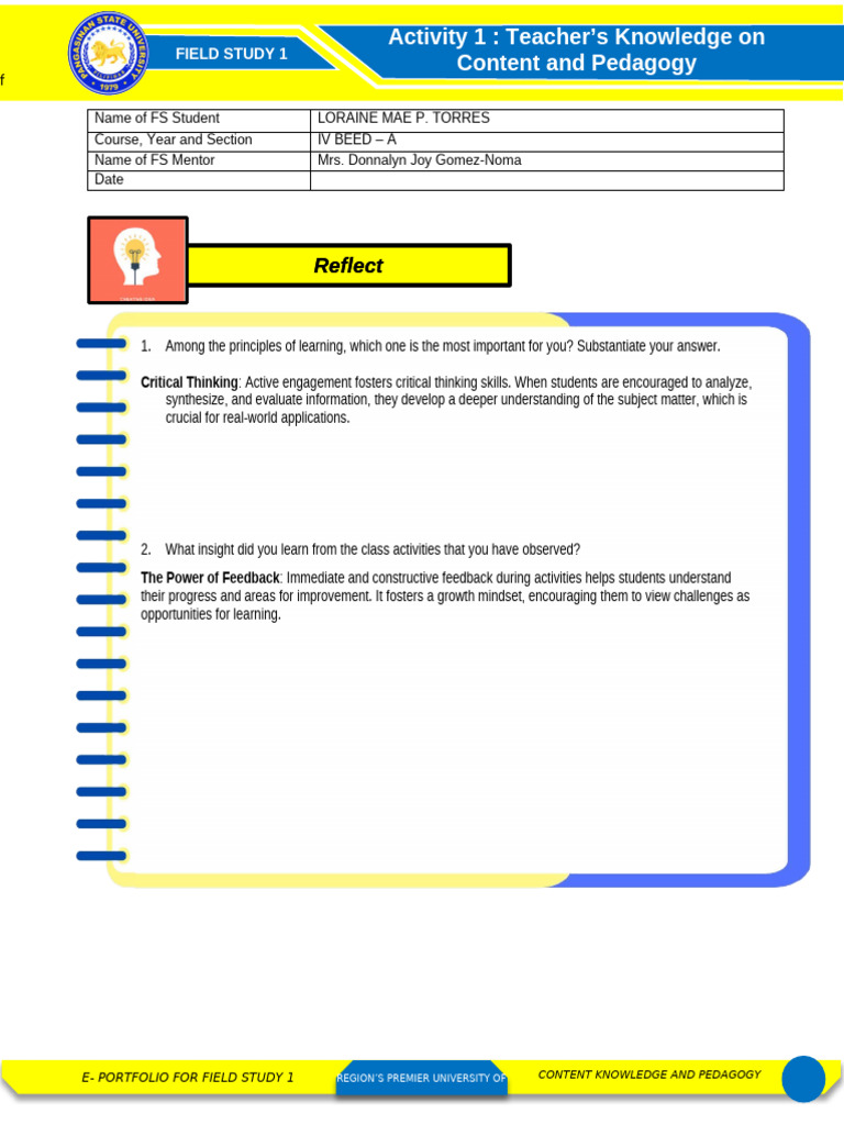 Reflection FS1Act.1 | PDF