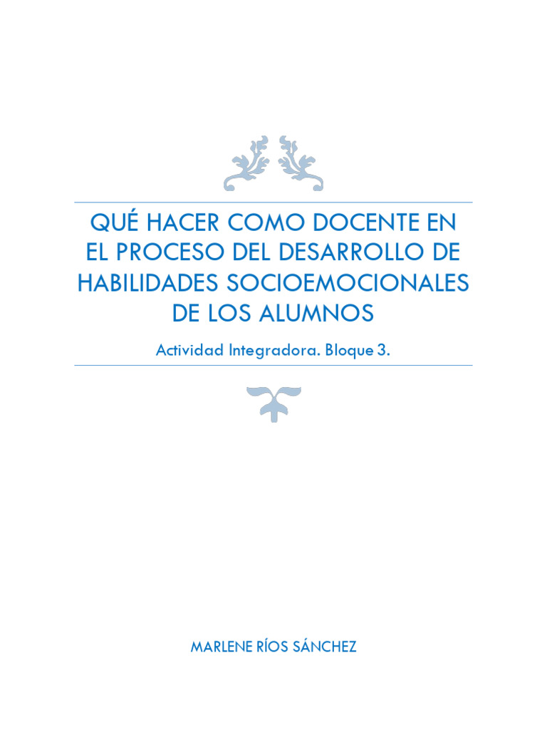 Desarrollo de Habilidades Socioemocionales en el Aula | PDF | Las ...