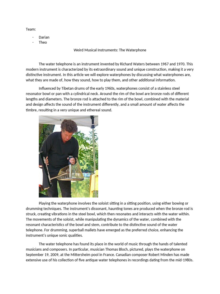 Exploring the Unique Waterphone Instrument | PDF | Musical Instruments ...