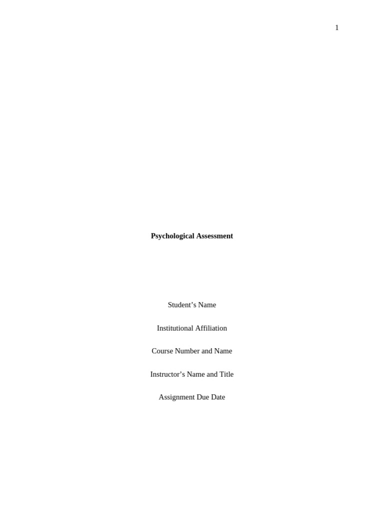 Unit 3 Assignment - Psychological Assessment | PDF | Grief | Clinical ...
