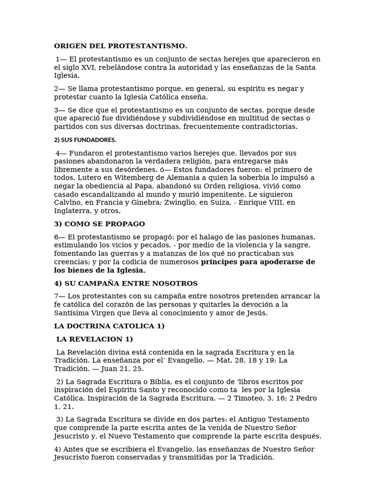 Origen y Errores del Protestantismo | PDF | María, madre de Jesús ...