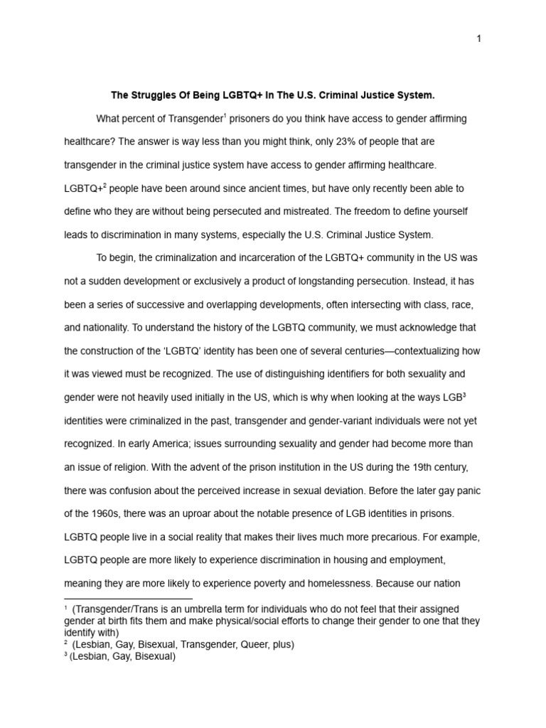 LGBTQ+ Criminal Justice Informational Article | PDF | Transgender ...