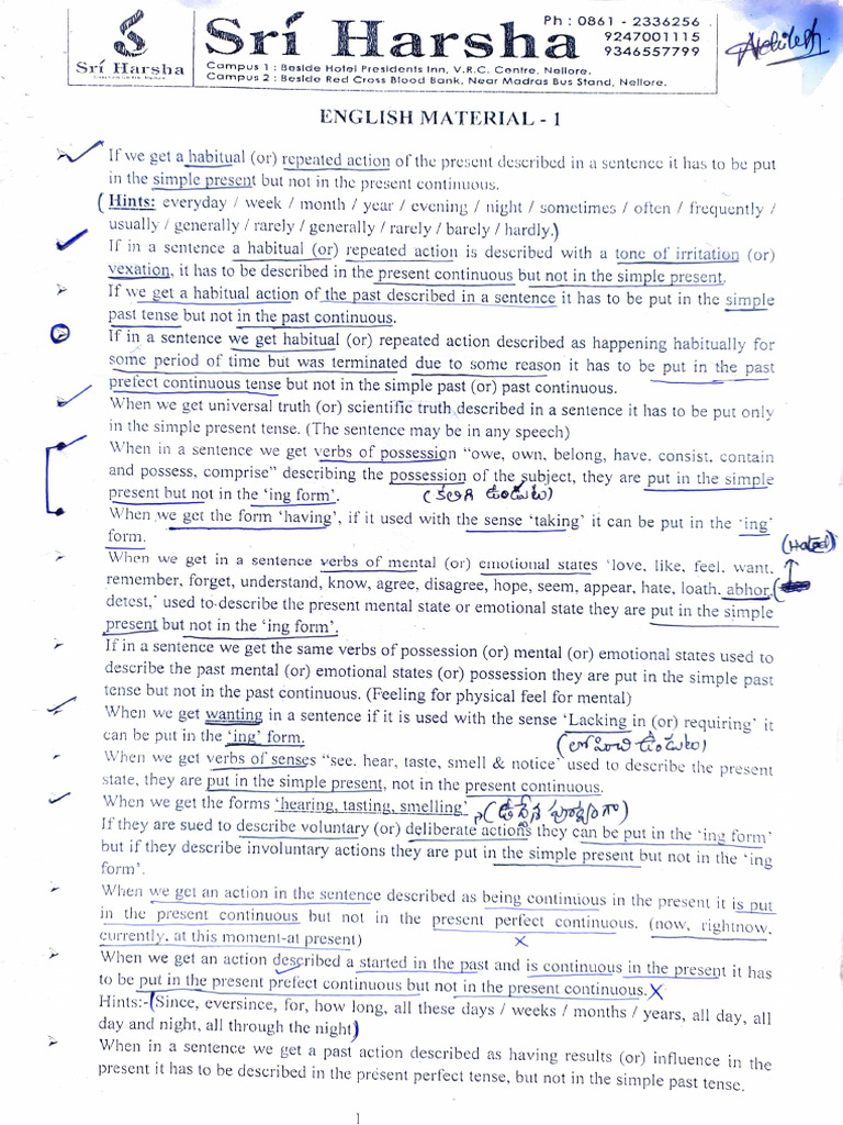 English Grammar Rules Pdf Grammatical Number Verb