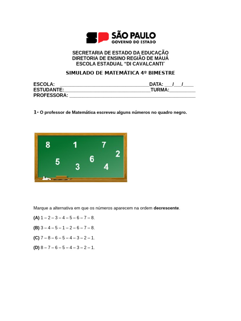 Simulado 4 bi 2 ano c pdf
