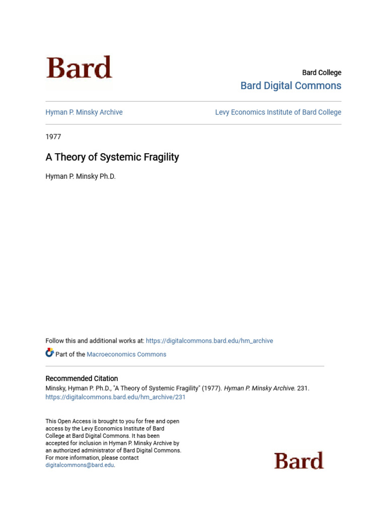 Theory of Systemic Fragility | PDF