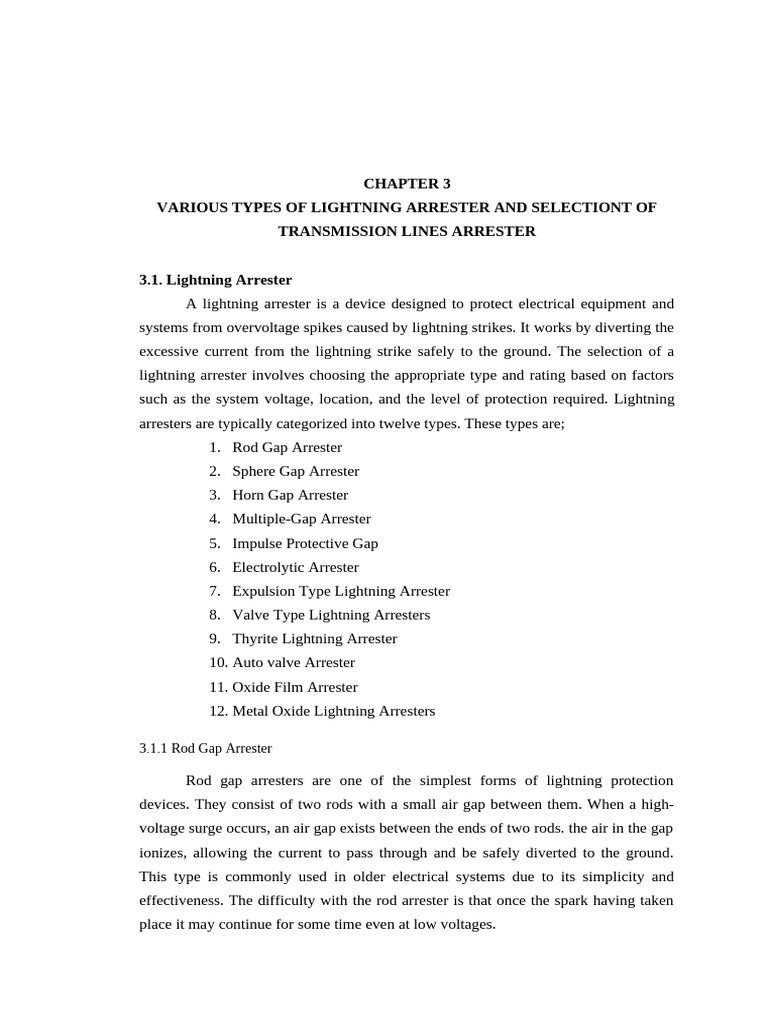 Types and Selection of Lightning Arresters | PDF | Insulator ...