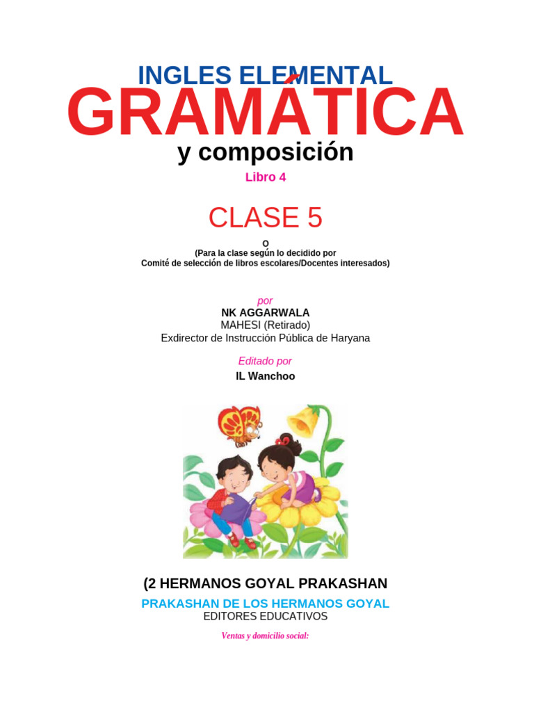 Gramática y Composición en Inglés 5º grado | PDF | Asunto (gramática ...