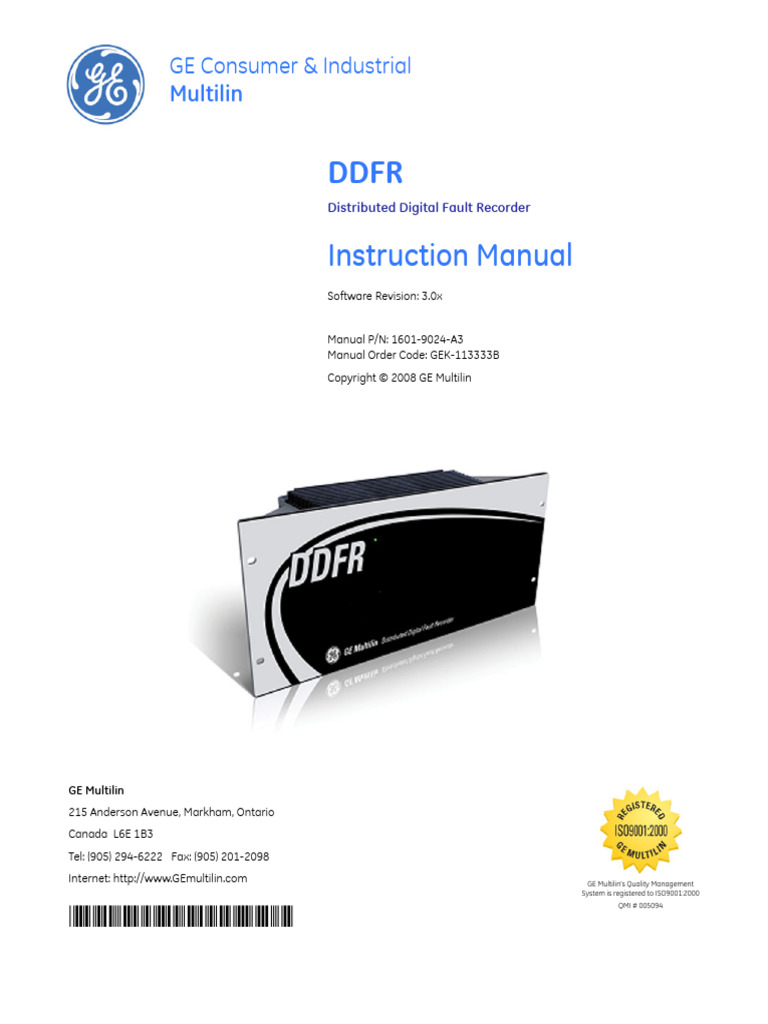 GE Multilin DDFR Instruction Manual | PDF | Windows 2000 | Computer File