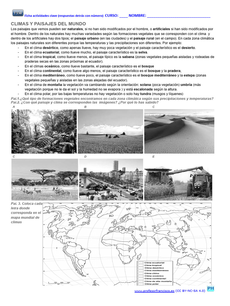 Climas y paisajes del mundo | PDF