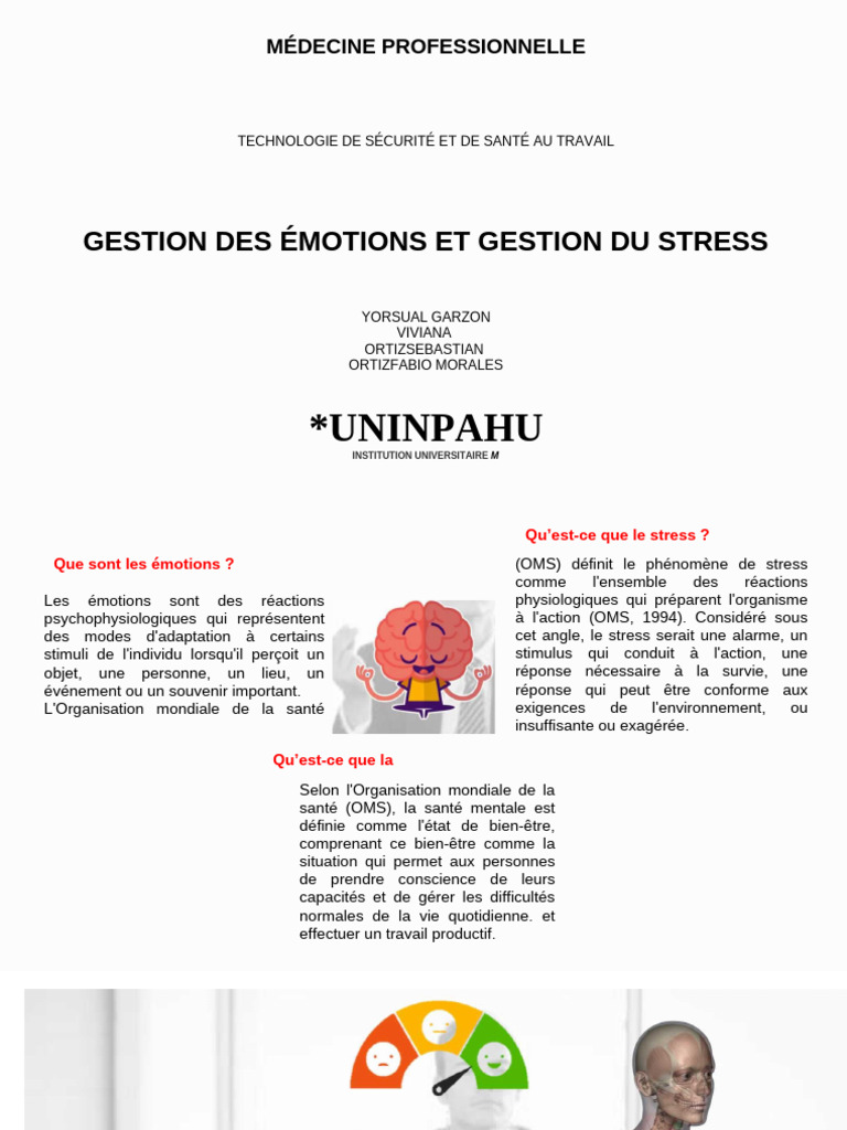 Gestion du stress et des émotions au travail | PDF | Émotions ...