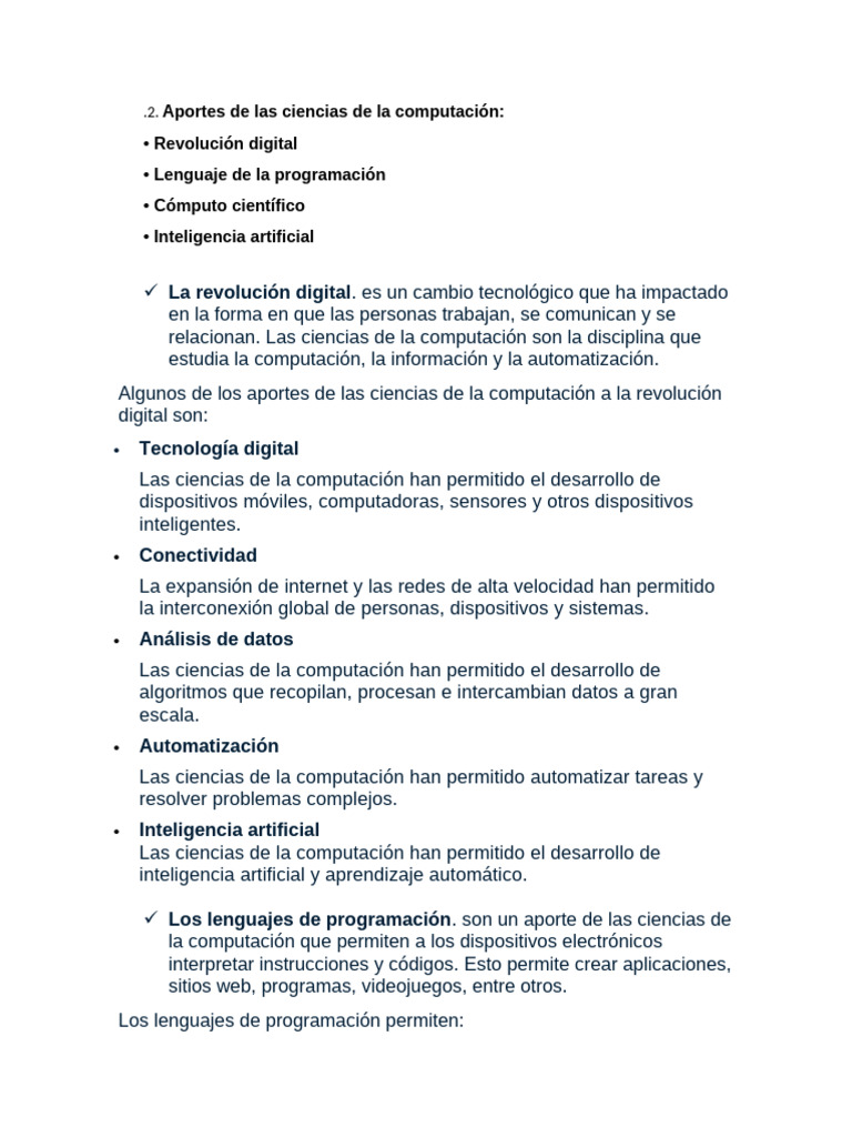 Aportes de las Ciencias de la Computación | PDF | Informática ...