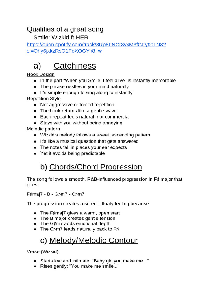 Qualities of A Great Song | PDF | Song Structure | Musicology