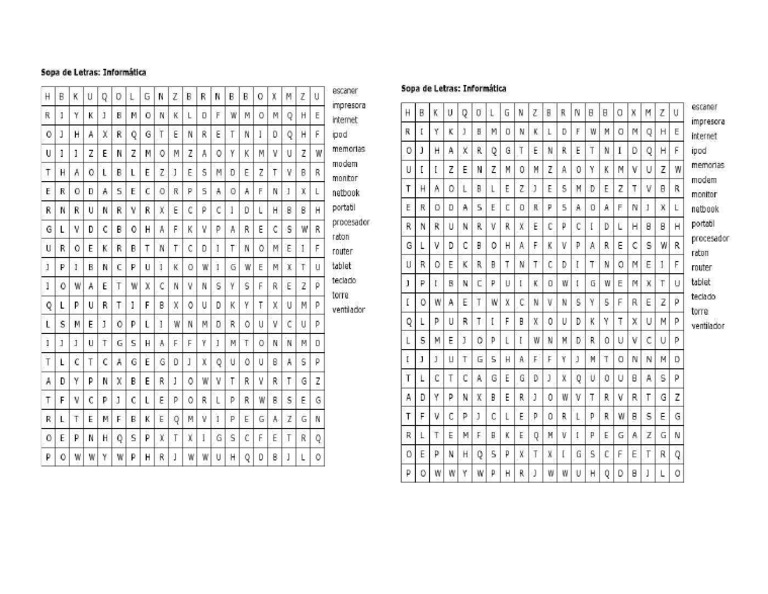 SOPA DE LETRAS PARA 6to. (1) | PDF