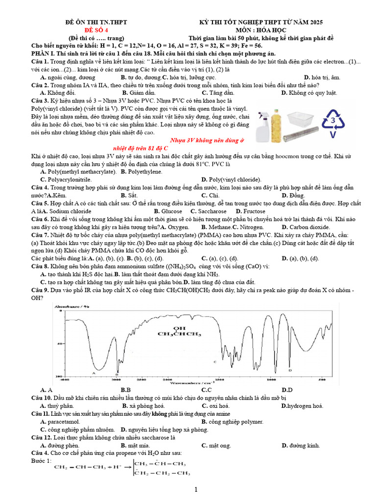 De 4 On TN - THPT 2025 | PDF